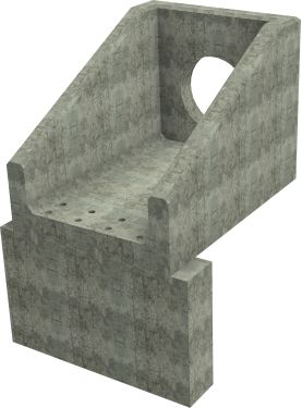 R10C B Headwall - 600mm ID pipe - 150mm Invert Level + 950 x 300mm Toe render