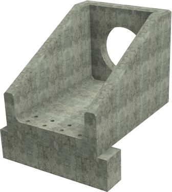 R10C B Headwall - 675mm ID pipe - 150mm Invert Level + 400 x 300mm Toe render