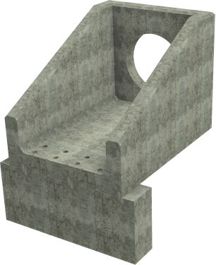 R10C B Headwall - 675mm ID pipe - 150mm Invert Level + 650 x 300mm Toe render