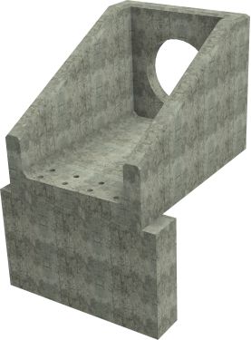 R10C B Headwall - 675mm ID pipe - 150mm Invert Level + 950 x 300mm Toe render