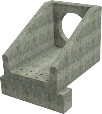 R10C B Headwall - 750mm ID pipe - 150mm Invert Level + 400 x 300mm Toe render