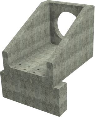 R10C B Headwall - 750mm ID pipe - 150mm Invert Level + 650 x 300mm Toe render