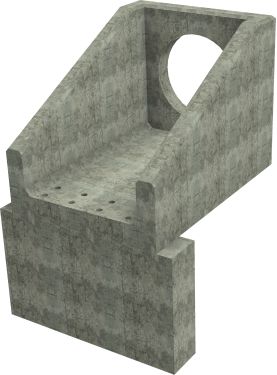 R10C B Headwall - 750mm ID pipe - 150mm Invert Level + 950 x 300mm Toe render
