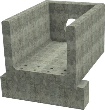 R10C F Headwall - 375mm ID pipe - 150mm Invert Level + 400 x 300mm Toe render