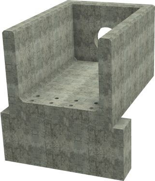 R10C F Headwall - 375mm ID pipe - 150mm Invert Level + 650 x 300mm Toe render