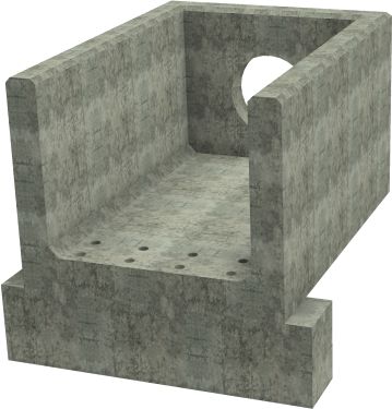 R10C F Headwall - 450mm ID pipe - 150mm Invert Level + 400 x 300mm Toe render