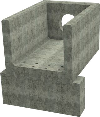 R10C F Headwall - 450mm ID pipe - 150mm Invert Level + 650 x 300mm Toe render