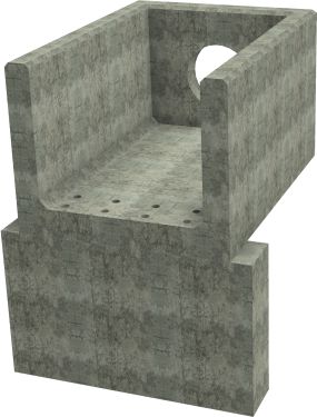 R10C F Headwall - 450mm ID pipe - 150mm Invert Level + 950 x 300mm Toe render