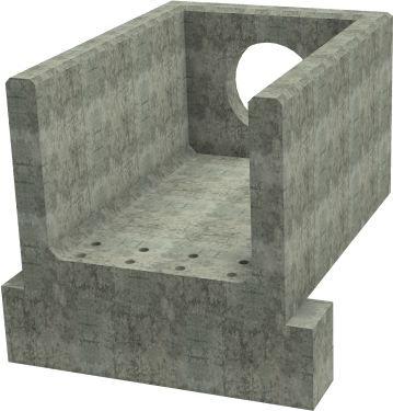 R10C F Headwall - 525mm ID pipe - 150mm Invert Level + 400 x 300mm Toe render