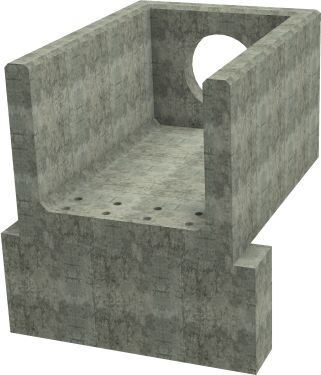 R10C F Headwall - 525mm ID pipe - 150mm Invert Level + 650 x 300mm Toe render