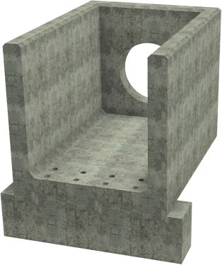 R10C H Headwall - 600mm ID pipe - 150mm Invert Level + 400 x 300mm Toe render