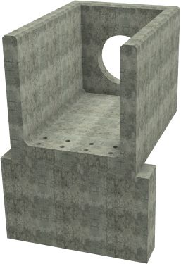 R10C H Headwall - 600mm ID pipe - 150mm Invert Level + 950 x 300mm Toe render