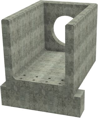 R10C H Headwall - 675mm ID pipe - 150mm Invert Level + 400 x 300mm Toe render