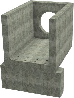 R10C H Headwall - 675mm ID pipe - 150mm Invert Level + 650 x 300mm Toe render