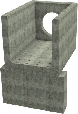 R10C H Headwall - 675mm ID pipe - 150mm Invert Level + 950 x 300mm Toe render