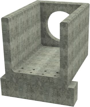 R10C H Headwall - 750mm ID pipe - 150mm Invert Level + 400 x 300mm Toe render