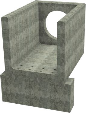 R10C H Headwall - 750mm ID pipe - 150mm Invert Level + 650 x 300mm Toe render