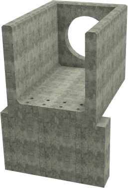 R10C H Headwall - 750mm ID pipe - 150mm Invert Level + 950 x 300mm Toe render