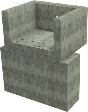 RSFA11F Rectangular Headwall - 150mm ID pipe - 225mm Invert Level + 1000 x 500mm Toe render