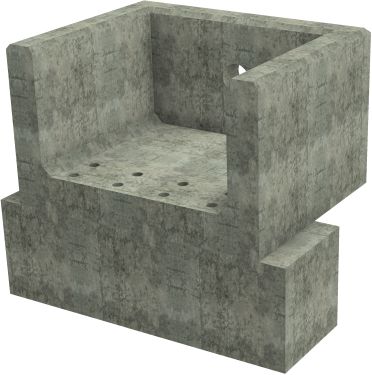 RSFA11F Rectangular Headwall - 150mm ID pipe - 225mm Invert Level + 500 x 500mm Toe render