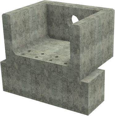 RSFA11F Rectangular Headwall - 225mm ID pipe - 225mm Invert Level + 500 x 500mm Toe render