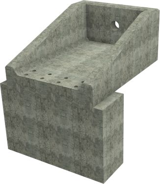 RSFA12A Rectangular Headwall - 150mm ID pipe - 225mm Invert Level + 1000 x 500mm Toe render