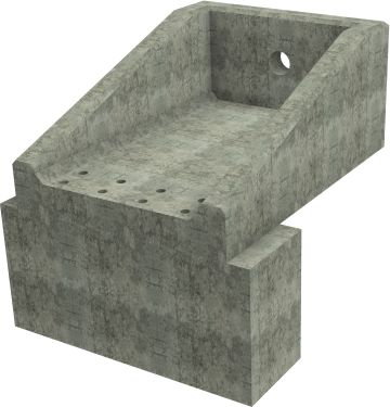 RSFA12A Rectangular Headwall - 150mm ID pipe - 225mm Invert Level + 750 x 500mm Toe render