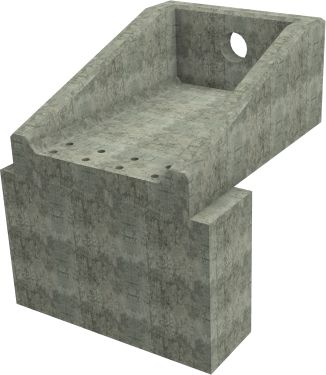 RSFA12A Rectangular Headwall - 225mm ID pipe - 225mm Invert Level + 1000 x 500mm Toe render