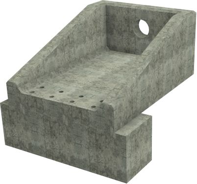 RSFA12A Rectangular Headwall - 225mm ID pipe - 225mm Invert Level + 500 x 500mm Toe render