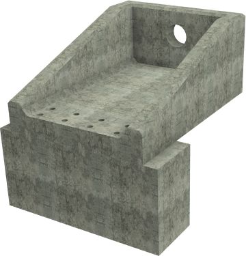 RSFA12A Rectangular Headwall - 225mm ID pipe - 225mm Invert Level + 750 x 500mm Toe render