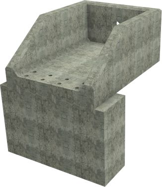 RSFA12D Rectangular Headwall - 150mm ID pipe - 225mm Invert Level + 1000 x 500mm Toe render