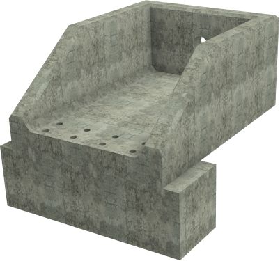 RSFA12D Rectangular Headwall - 150mm ID pipe - 225mm Invert Level + 500 x 500mm Toe render