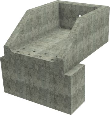 RSFA12D Rectangular Headwall - 150mm ID pipe - 225mm Invert Level + 750 x 500mm Toe render