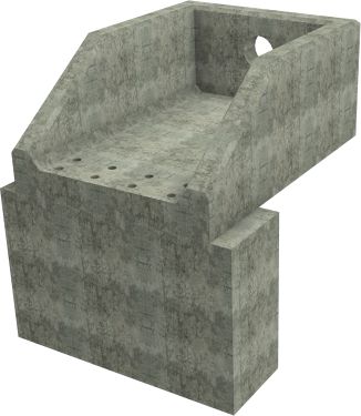 RSFA12D Rectangular Headwall - 225mm ID pipe - 225mm Invert Level + 1000 x 500mm Toe render
