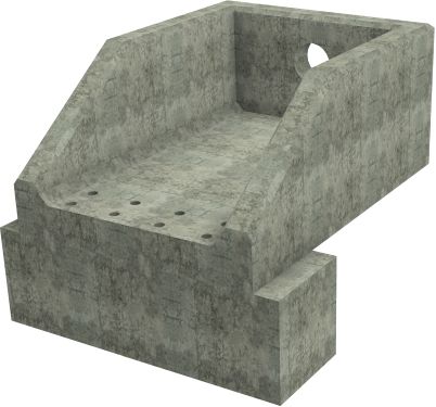 RSFA12D Rectangular Headwall - 225mm ID pipe - 225mm Invert Level + 500 x 500mm Toe render