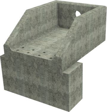 RSFA12D Rectangular Headwall - 225mm ID pipe - 225mm Invert Level + 750 x 500mm Toe render