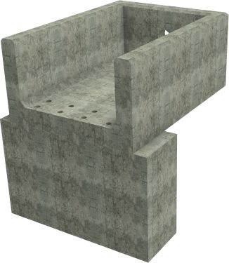 RSFA12F Rectangular Headwall - 150mm ID pipe - 225mm Invert Level + 1000 x 500mm Toe render