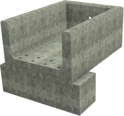 RSFA12F Rectangular Headwall - 150mm ID pipe - 225mm Invert Level + 500 x 500mm Toe render