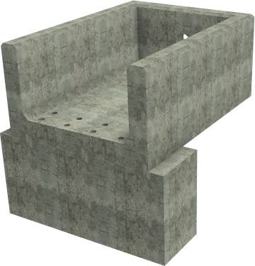 RSFA12F Rectangular Headwall - 150mm ID pipe - 225mm Invert Level + 750 x 500mm Toe render