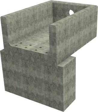 RSFA12F Rectangular Headwall - 225mm ID pipe - 225mm Invert Level + 1000 x 500mm Toe render
