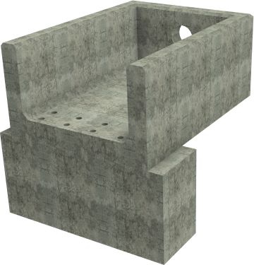 RSFA12F Rectangular Headwall - 225mm ID pipe - 225mm Invert Level + 750 x 500mm Toe render