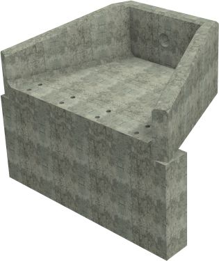 SFA10 A Headwall - 150mm ID pipe - 225mm Invert Level + 1000 x 300mm Toe render