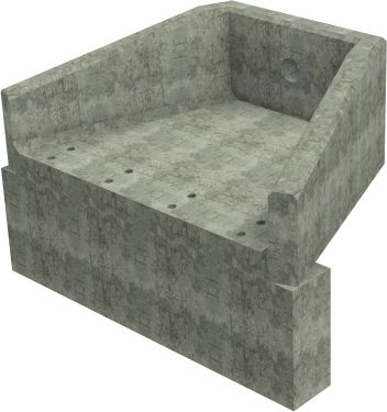 SFA10 A Headwall - 150mm ID pipe - 225mm Invert Level + 700 X 300mm Toe render