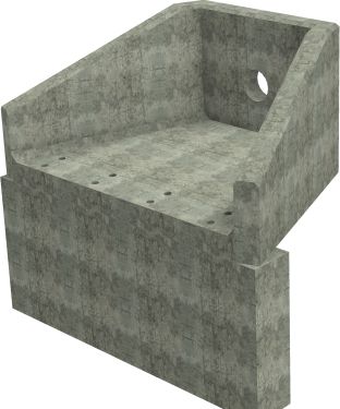 SFA10 B Headwall - 225mm ID pipe - 225mm Invert Level + 1000 x 300mm Toe render