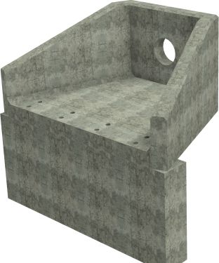 SFA10 B Headwall - 300mm ID pipe - 225mm Invert Level + 1000 x 300mm Toe render