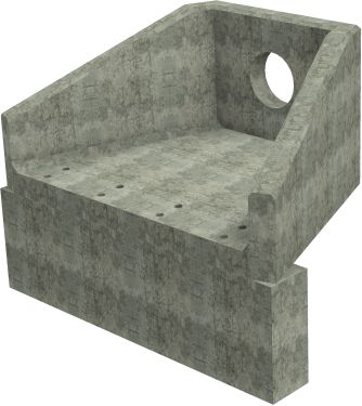 SFA10 B Headwall - 375mm ID pipe - 225mm Invert Level + 700 X 300mm Toe render