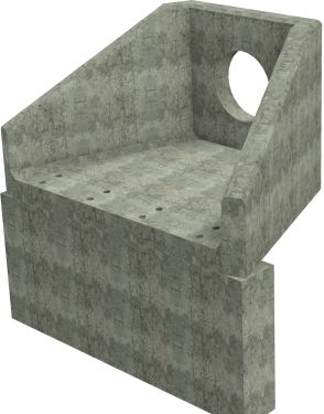 SFA10 C Headwall - 525mm ID pipe - 225mm Invert Level + 1000 x 300mm Toe render