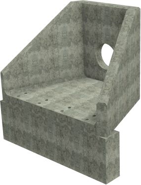 SFA10 D Headwall - 450mm ID pipe - 225mm Invert Level + 700 X 300mm Toe render