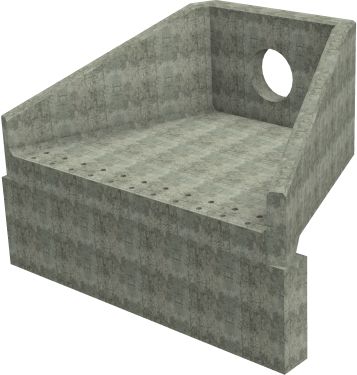 SFA15 A Headwall - 525mm ID pipe - 225mm Invert Level + 900 x 300mm Toe render