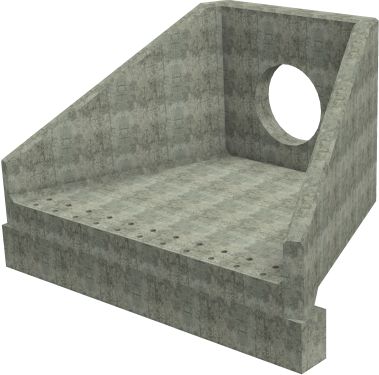 SFA15 B Headwall - 750mm ID pipe - 225mm Invert Level + 400 x 300mm Toe render